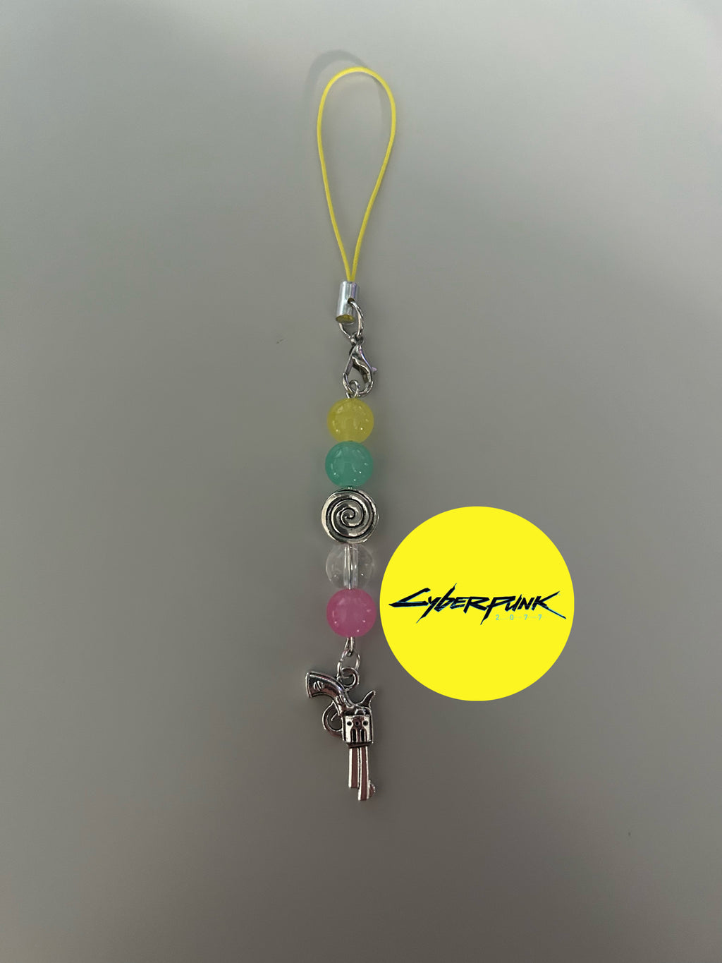 Cyberpunk 2077 inspired handmade phone charm