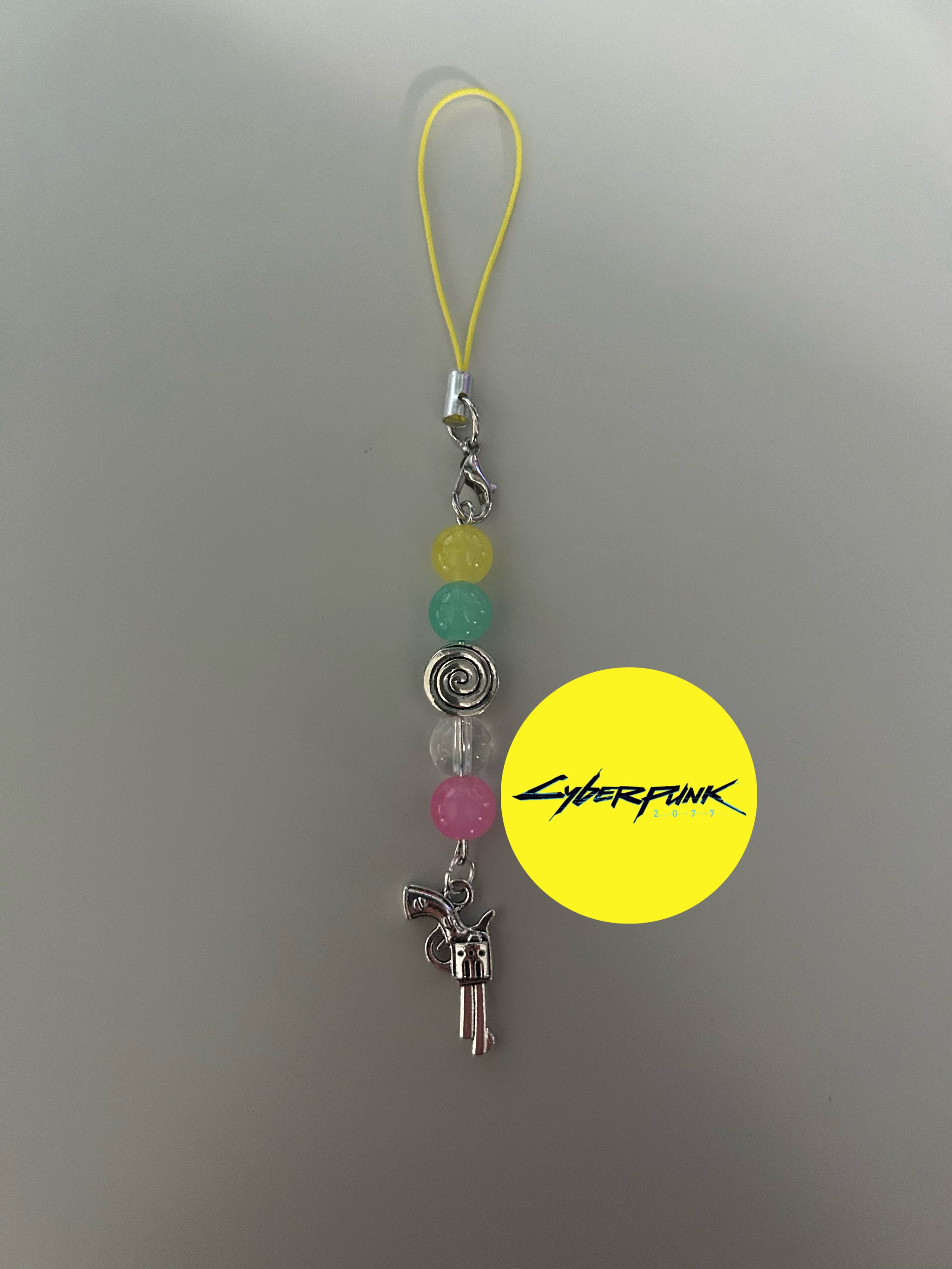 Cyberpunk 2077 inspired handmade phone charm
