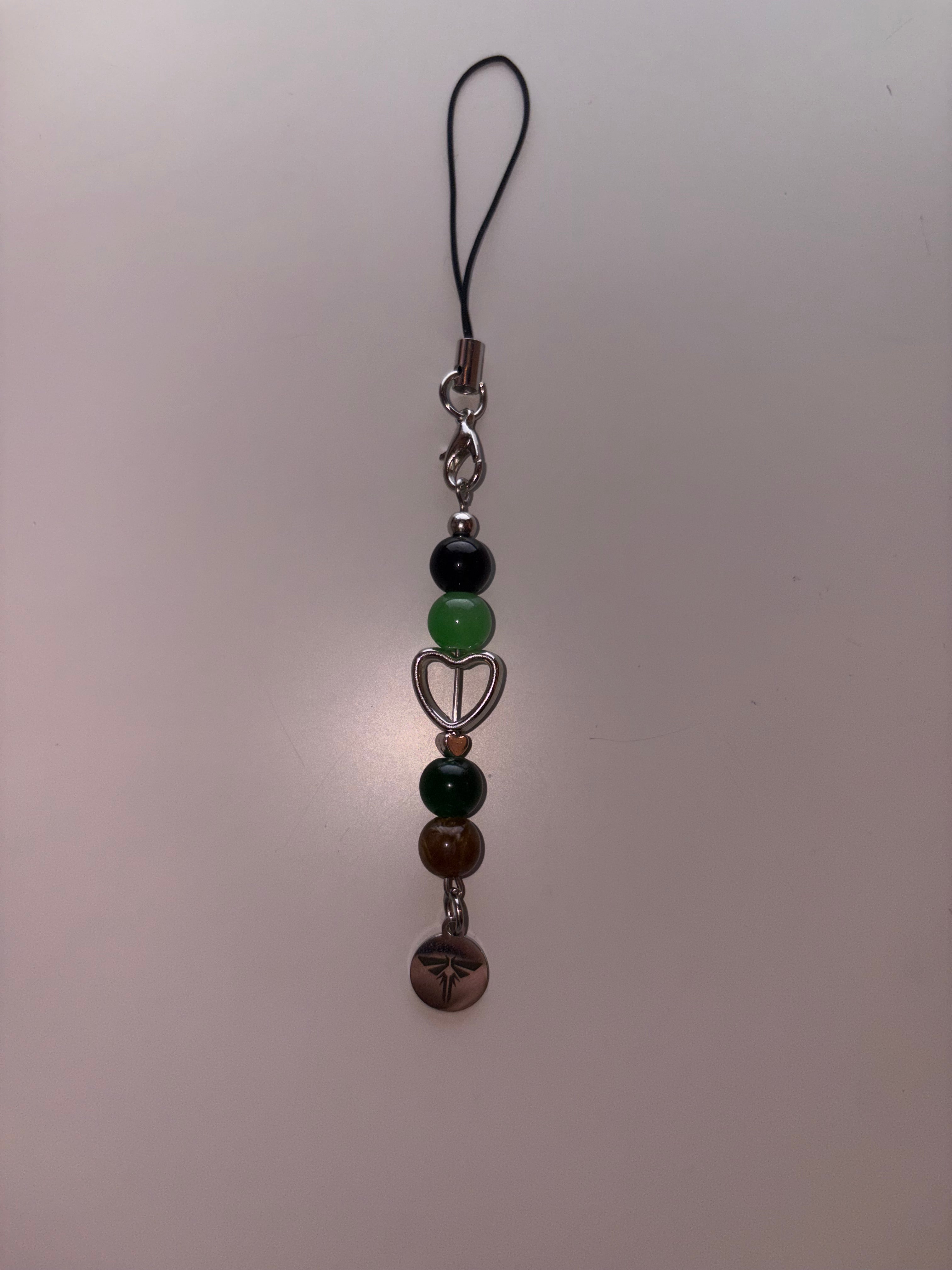 Last of us inspired handmade beaded phone charm