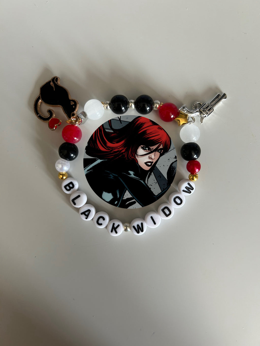 Black Widow Natasha Romanoff inspired handmade bracelet