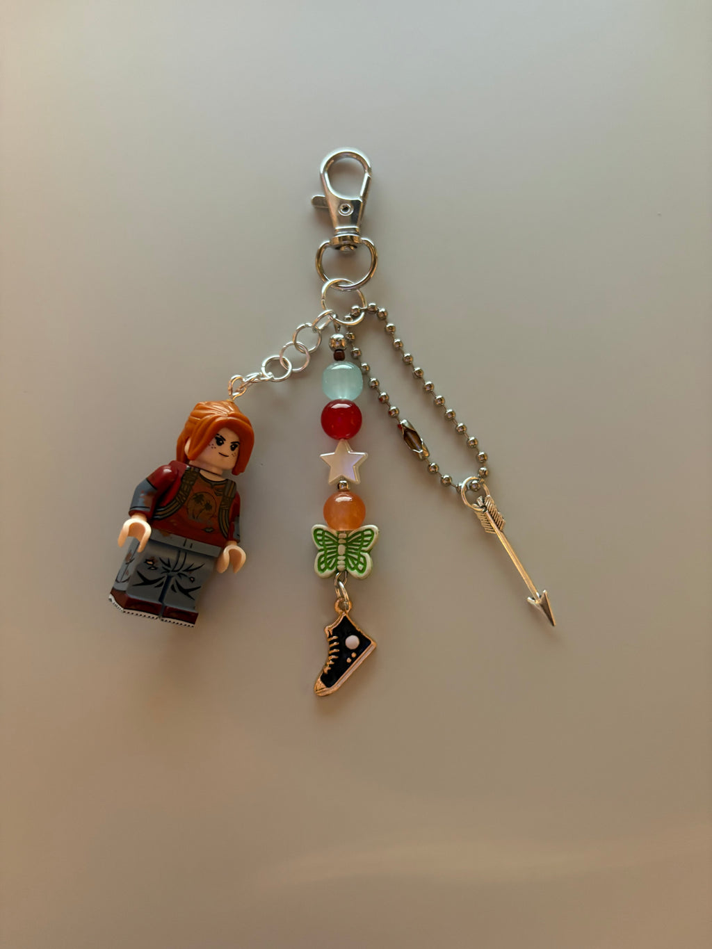Young Ellie last of us Williams video game inspired handmade minifigure small keychain