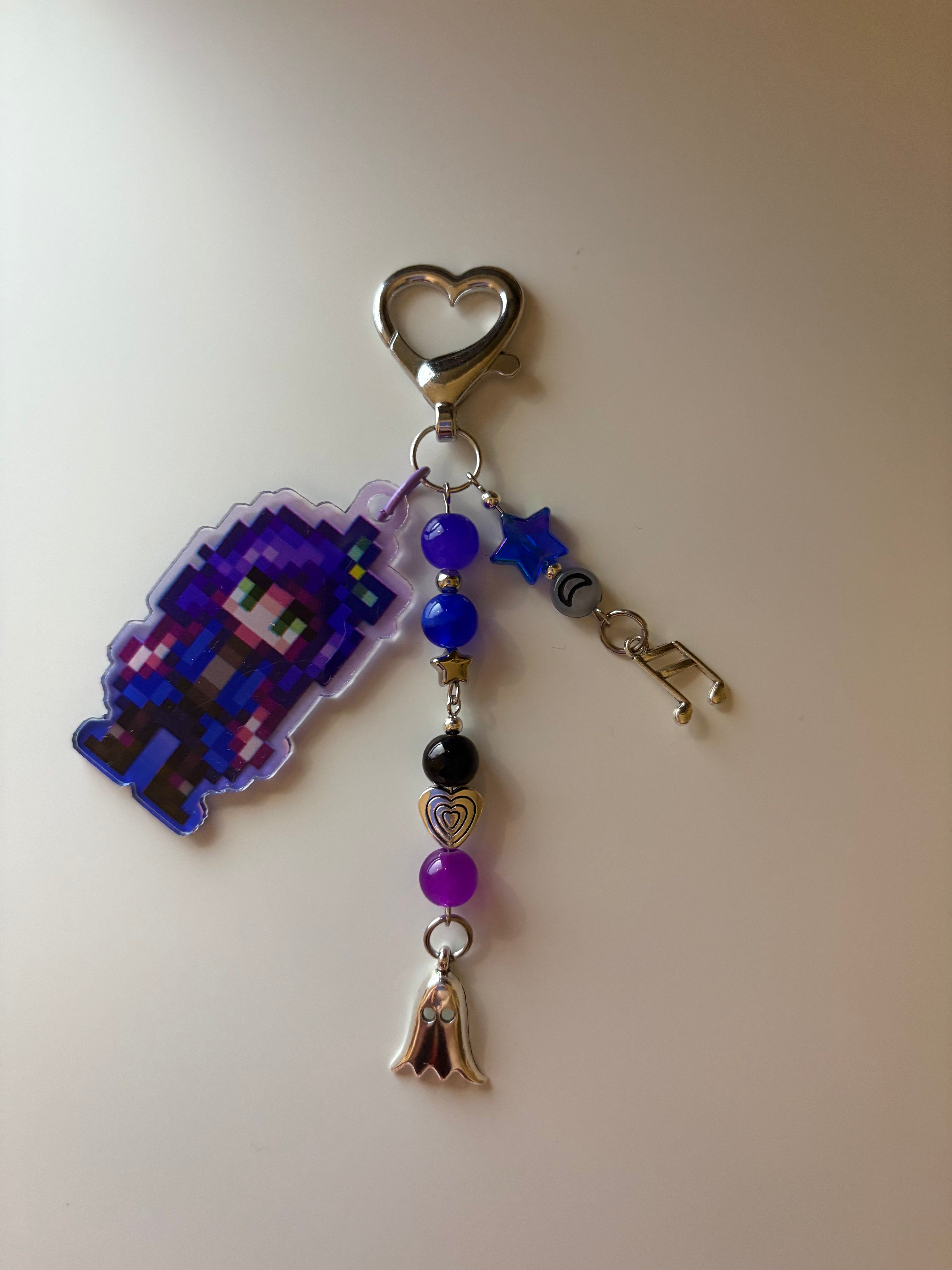 Abigail stardew valley cosy gaming inspired handmade keychain