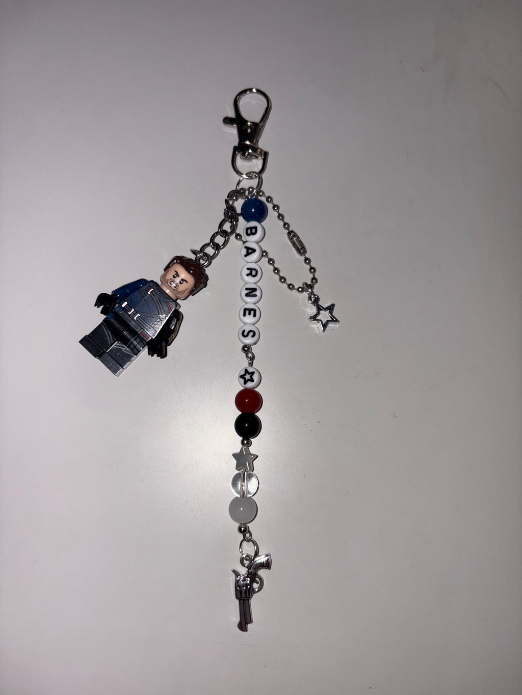 Bucky(Buchanan)Barnes inspired handmade minifigure keychain