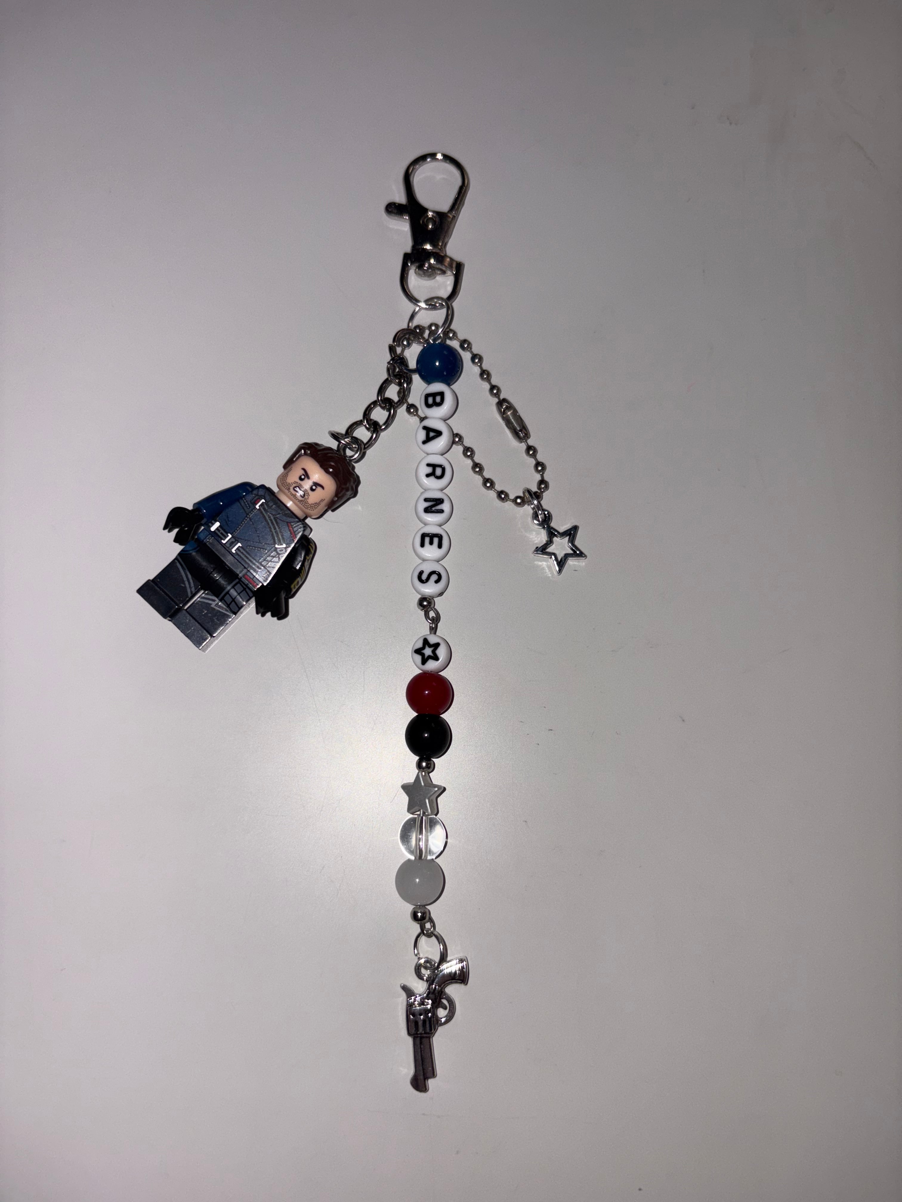 Bucky(Buchanan)Barnes inspired handmade minifigure keychain