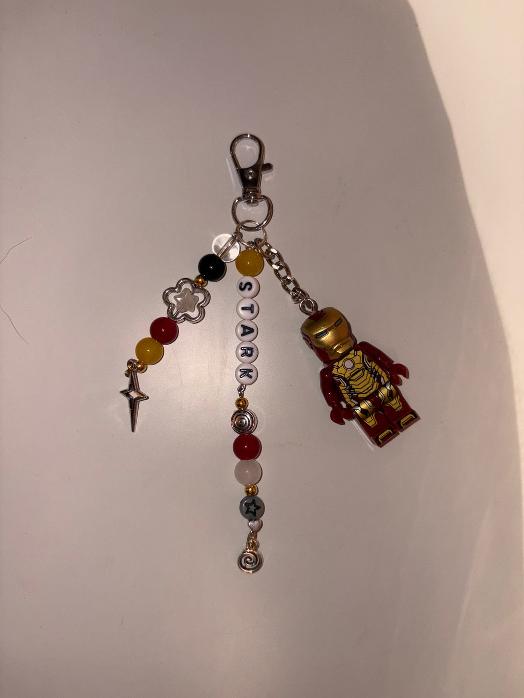 Ironman Tony Stark inspired handmade minifigure keychain