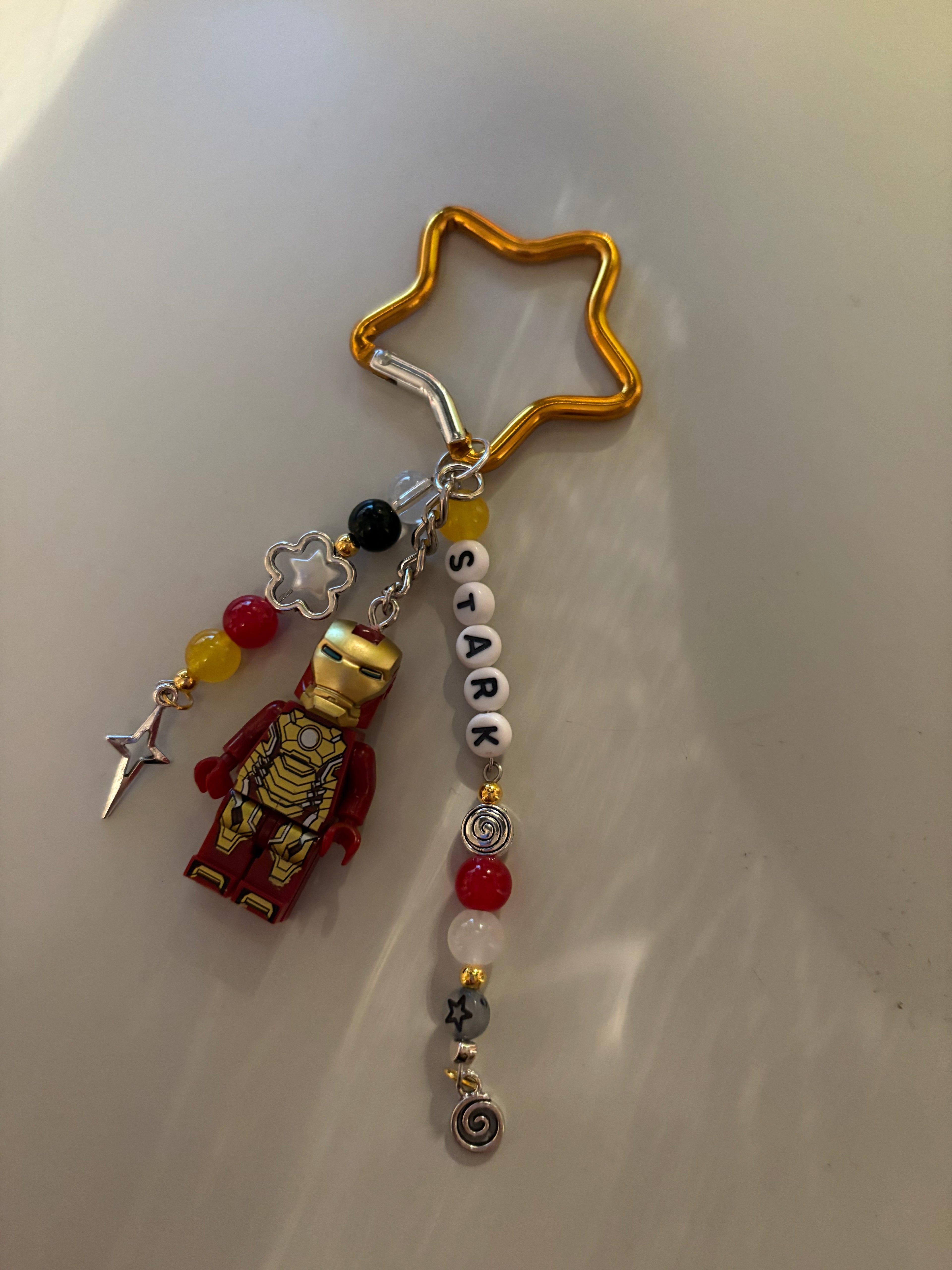 Ironman Tony Stark inspired handmade minifigure keychain